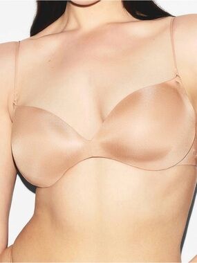 Skims wireless form lightly lined plunge micro strap bra clay NEW